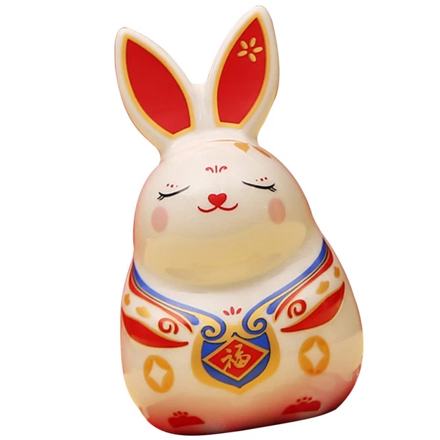 Statue di coniglio fortunato Piggy Bank Bunny Saving Bank Ornment Figurina