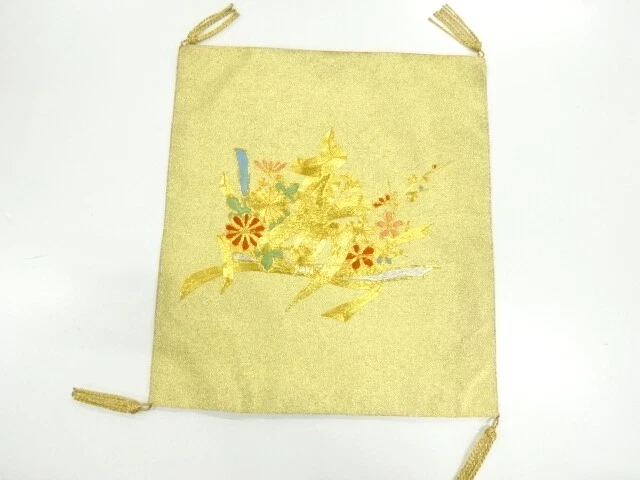 6490102: Japanese Kimono / Vintage Fukusa / Embroidery / Ume Blossom & Kiku