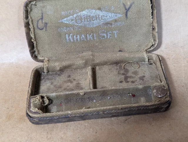 Vintage Gillette Military Khaki Safety Razor Set Case 3