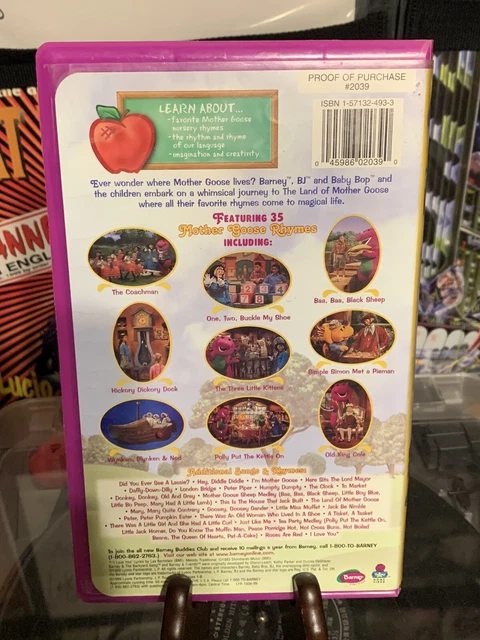 Barney S Rhyme Time Rhythm Vhs Video Tape 1999 Mother Goose Clamshell Barney S Rhyme Time Rhythm Vhs Video Tape 1999 Mother Goose Clamshell
