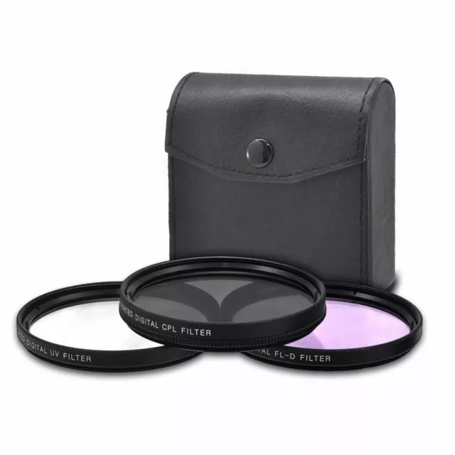 3 Piece Multi Coated HD Filter Kit 40.5mm (UV, CPL, FLD) for DSLR Camera