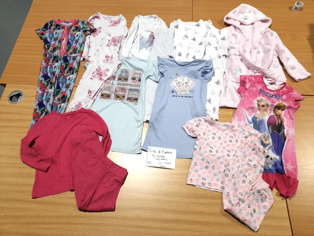 girls age 6-7 years bundle pyjamas nighties dressing gown LOL Next trolls disney