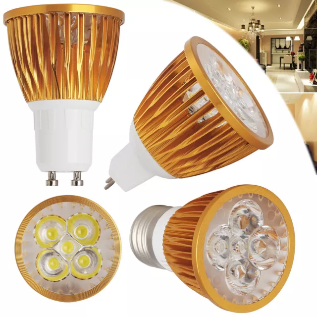 9W 12W 15W Dimmable LED Spotlight Bulbs GU10 MR16 E27 E14 Golden Cover 220V Lamp