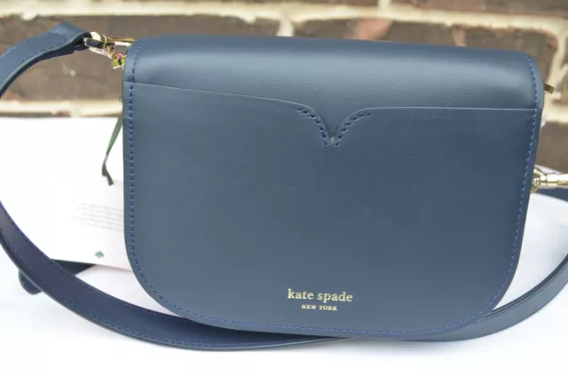 NWT $248 KATE SPADE Lula Small Saddle Crossbody Bag Blazer Blue pink purple 3