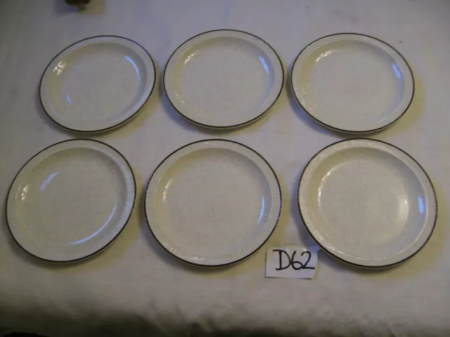6 Poole Pottery Parkstone  18cm Rimmed side dessert tea plates in Superb cond.