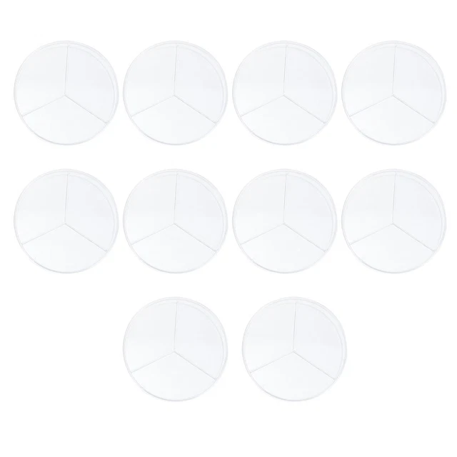 10 Pcs Three Compartments Petri Dish Cover Ps Divided Petri Dish