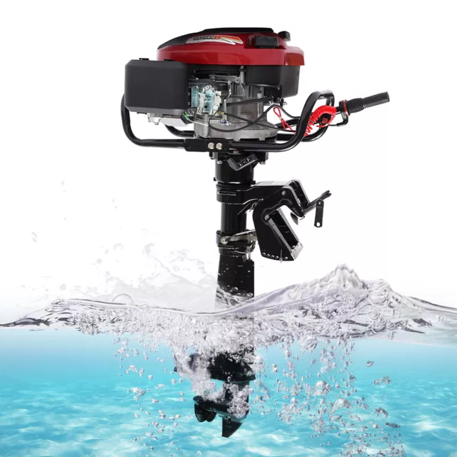 7HP 4 Stroke Heavy Duty Outboard Motor Boat Engine w/ Air Cooling System 196CC