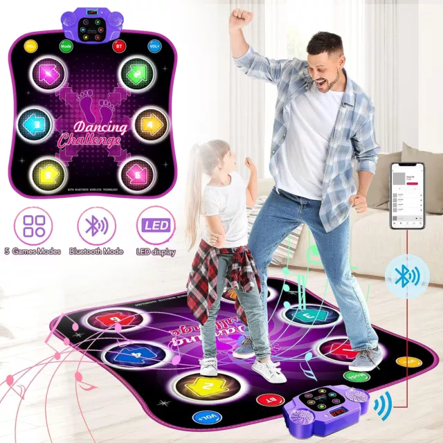 Kinder Tanzmatte Elektronisch Musikmatte Bluetooth LED Musik Tanzpad Spielzeug