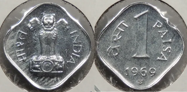 INDIA 1969-B Paisa Type 1. Low mintage; 9,147 struck. Proof #WC76706