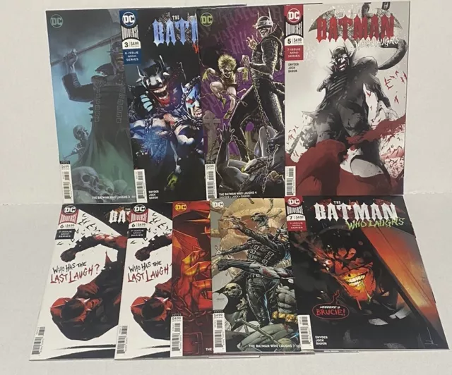 Batman Who Laughs 3-7 (9 book lot)  2019 + Variants