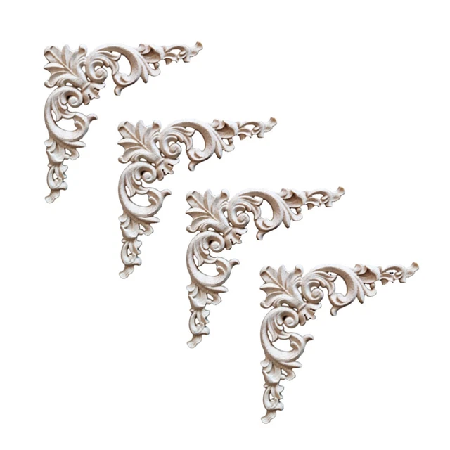 4 pz applique da parete onlay onlay in legno intagliato onlay decorazione