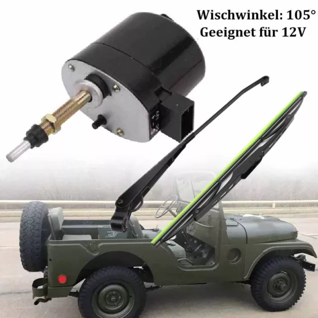 12V Universal Scheibenwischer Motor mit Arm und Klinge für Willys Jeep Traktor