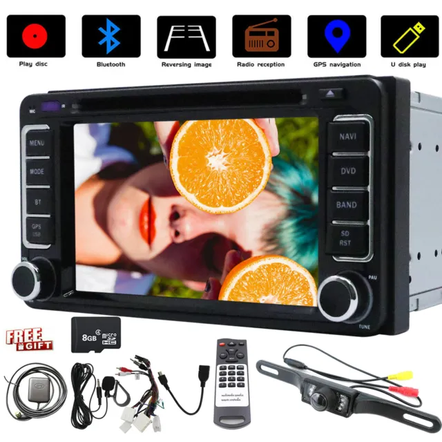 For Toyota 6.2" Double 2Din Car Radio Stereo GPS Navi CD DVD Player Camera Map