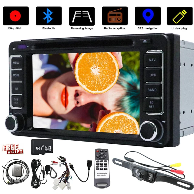 For Toyota 6.2" Double 2Din Car Radio Stereo GPS Navi CD DVD Player Camera Map