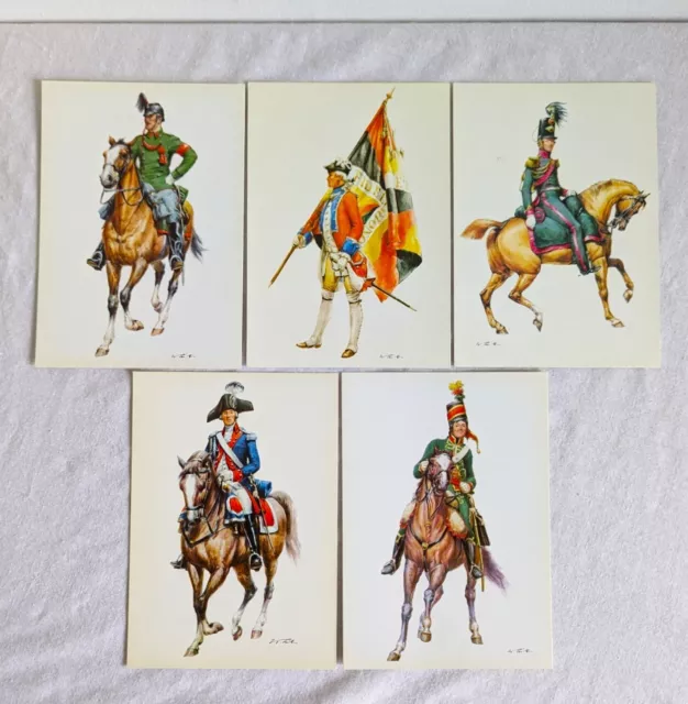 5 x  Military Print Postcards  Helvetian Swiss Confederation  Wolfgang Tritt