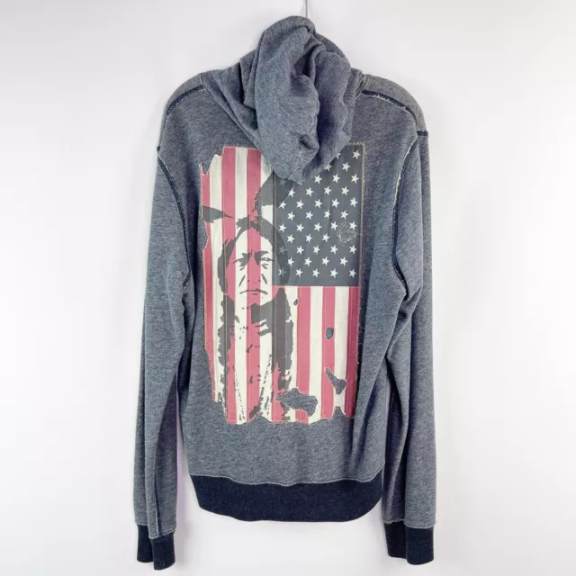 Denim & Supply Ralph Lauren Blue Native American Flag Zip Hoodie Sz L Sweater