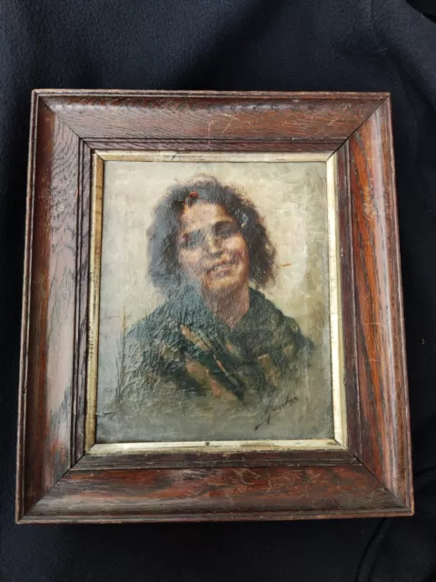 Filippo Maratonio (Italian 1863-1937) - Female portrait oil painting - A/F