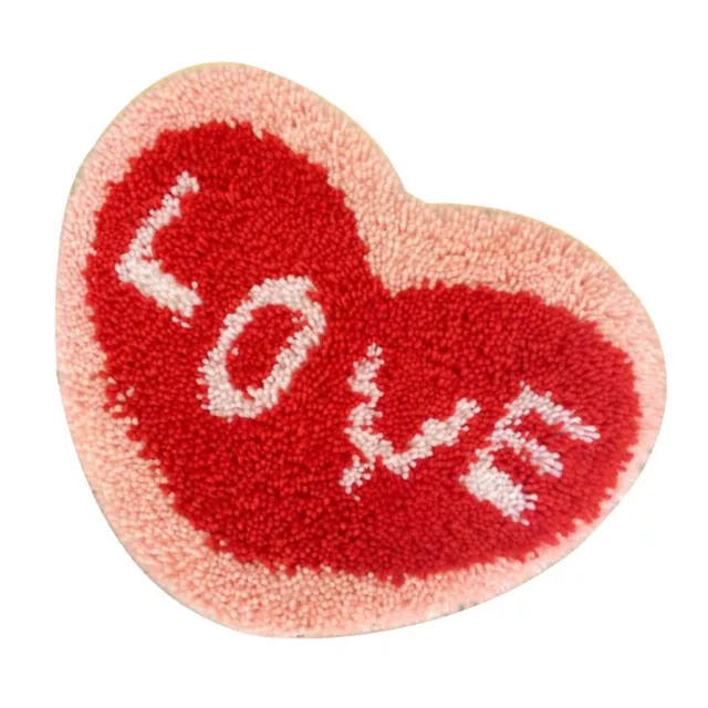 1 Set DIY Latch Hook Rug Kits with Heart Pattern for Cross Stitch Lovers