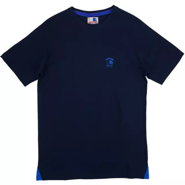 T-shirt Uomo Paricollo 100% Cotone Manica Corta AMERICANINO Blu M L XL