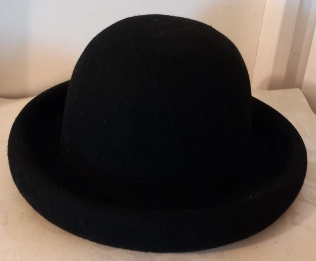 Chapeau Vintage PIERRE CARDIN Par Gérard Sools Paris - Taille 58, Pure Laine Noire - Très Bon état