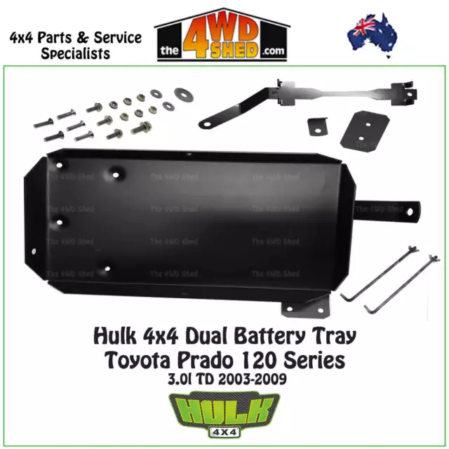 Hulk 4x4 Dual Battery Tray suits Toyota Prado 120 Series 3.0l 2003-2009