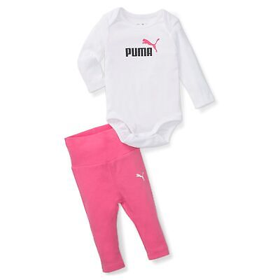 PUMA Minicats Newborn Set 671682 Rosa 82 Baby tuta tutine + Pantaloni Nuovo