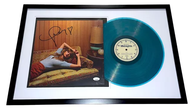 TAYLOR SWIFT Signed MIDNIGHTS Record FRAMED VINYL Authentic Autograph JSA COA