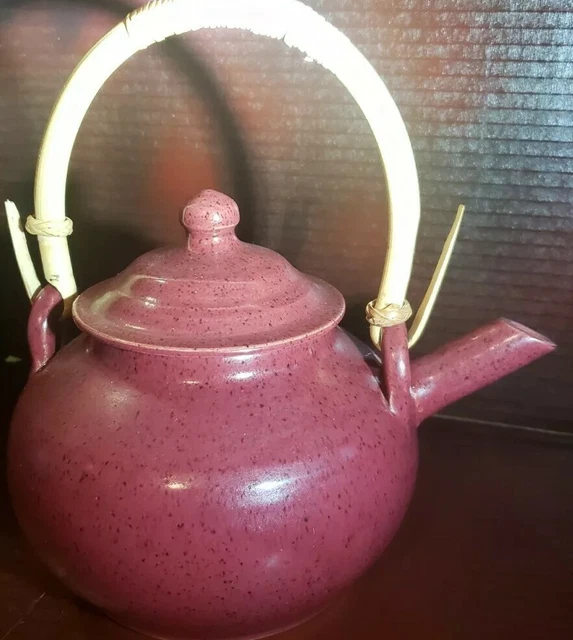 Graham Chriscoe 1992 Original Teapot With Bamboo Handle pristine condition