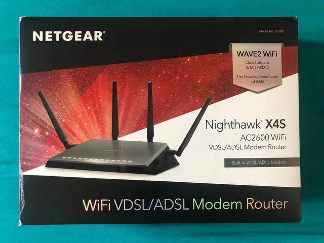 Netgear Nighthawk X4S ADSL-VSDL AC2600 WiFi Modem Router D7800