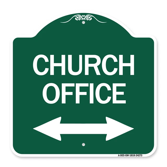 Designer Series - Church Parking (With Bidirectional Arrow) Heavy Gauge Aluminum