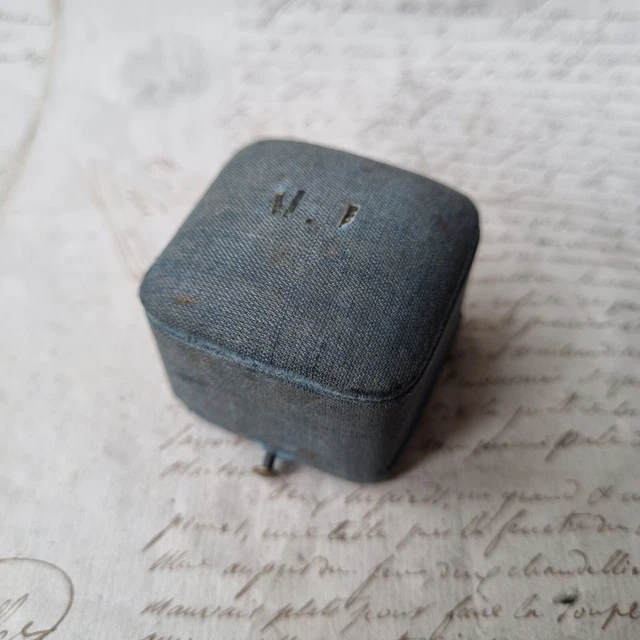 Écrin à Bijoux Ancien XIXe Cuir – France, Vintage Victorian Pour Boutons Et Bijoux