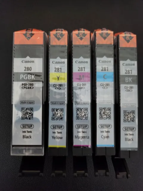 Canon OEM Genuine PGI-280 / CLI 281 Ink Cartridge set up- 5 pack (C / Y / M / B)