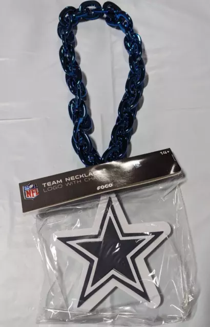 Dallas Cowboys Foam Fan Chain - BLUE - Team Necklace Big Logo NEW!