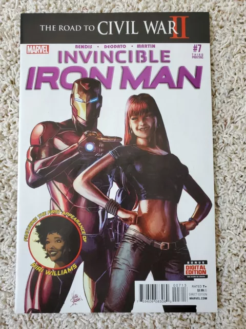 INVINCIBLE IRON MAN #7 (Marvel Comics 2016) 3rd Print 1st App RIRI WILLIAMS