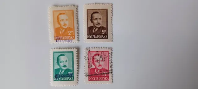 Briefmarken Poczta Polska 1948 Präsident Boleslaw Bierut gestempelt