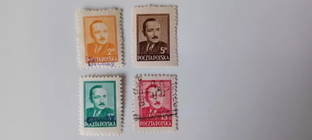 Briefmarken Poczta Polska 1948 Präsident Boleslaw Bierut gestempelt
