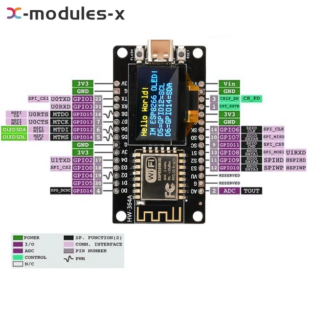 0.96& OLED ESP8266 NodeMCU Development Board Wifi Module CH340C Driver ...