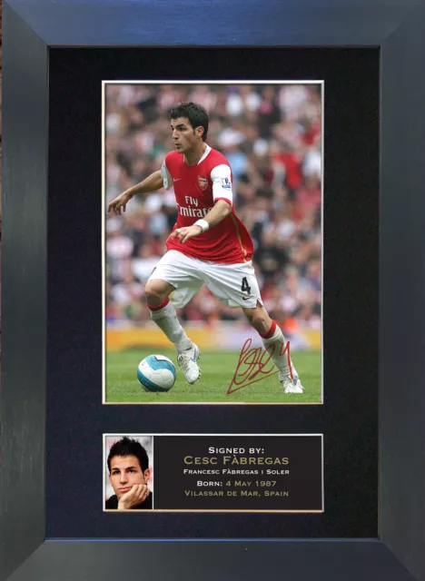 CESC FABREGAS Signed Mounted Reproduction Autograph Photo Prints A4 48