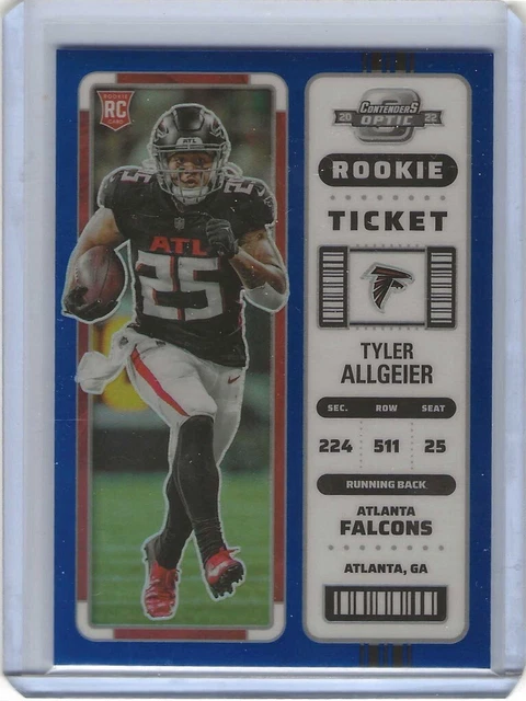2022 Panini Contenders Optic Blue Rookie Ticket Tyler Allgeier /99