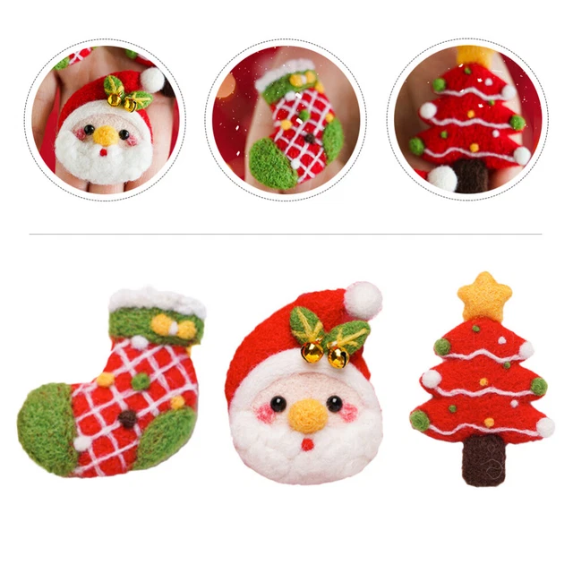 Broche de fieltro de Navidad pin: Navidad clavija 3 juegos