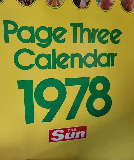 THE SUN PAGE 3 THREE CALENDAR 1978 CLASSIC PINUPS Nina Carter £10.00