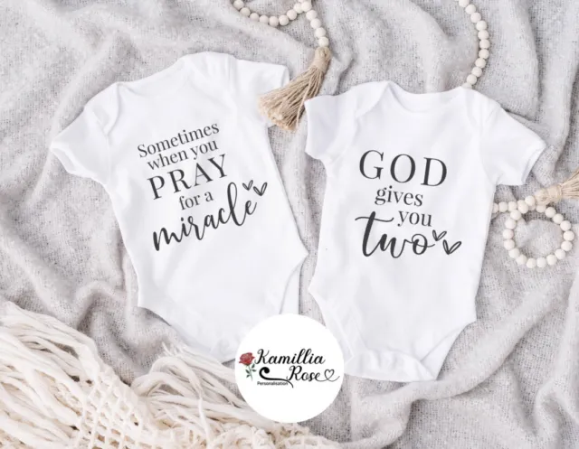 Pray For A Miracle Vest Grow Bodysuit new Reveal Announcement Shower gift.