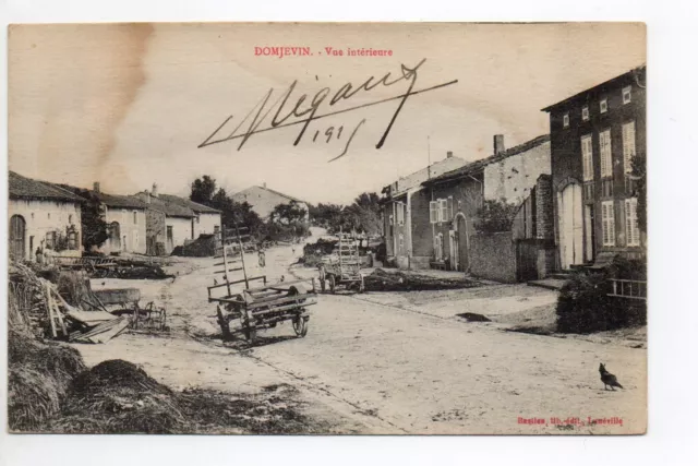 DOMJEVIN par Lunéville Meurthe et moselle CPA 54 vue intérieure du village