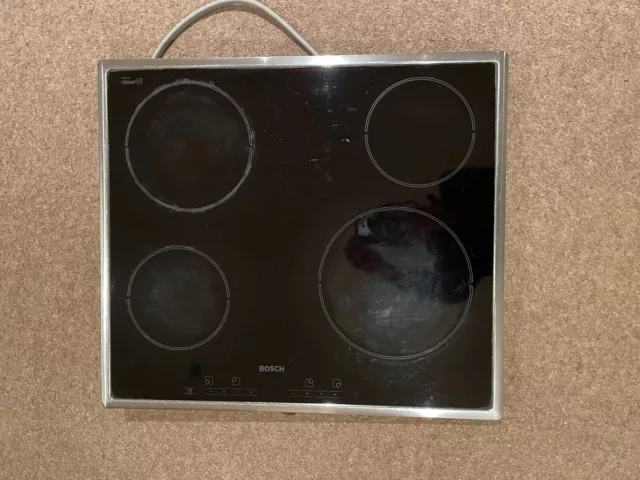 Bosch PKE645E01E 4 Burner Black Glass Electric Ceramic Hob