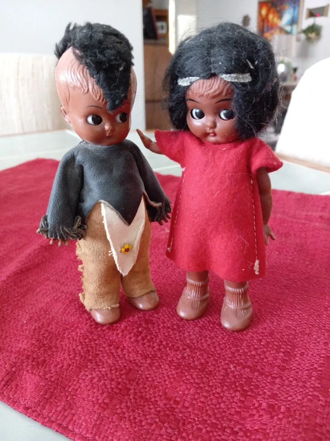 Vintage Dolls Native American Celluloid Rattles