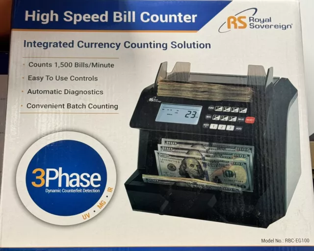 Royal Sovereign High Speed Bill Counter. Model RBC-EG100