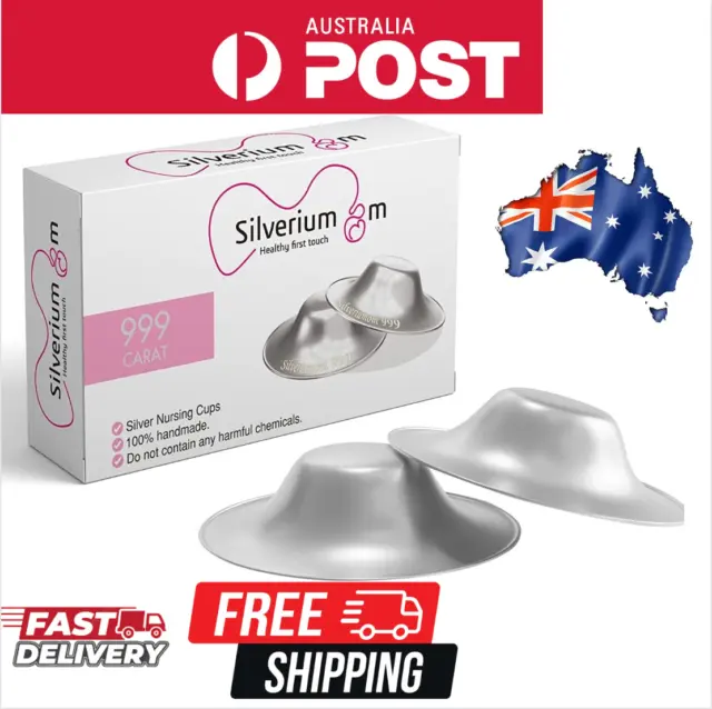Silveriumom The Original Silver Nursing Cups - Nipple Shields for