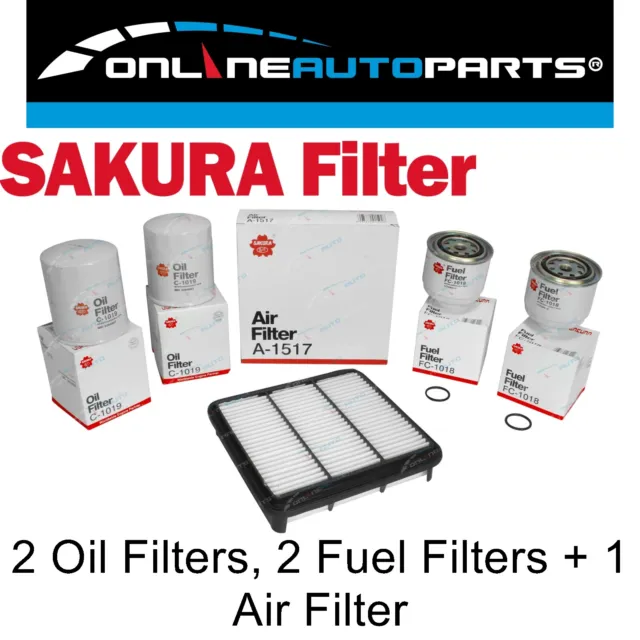 Oil Air Fuel Filter Double Service Kit for Triton ML MN 4cyl 4D56 2.5L 2008-2016