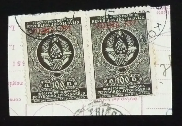 Slovenia c1950 Italy VUJA STT Ovp. Yugoslavia Revenues Used on Fragment! US 14