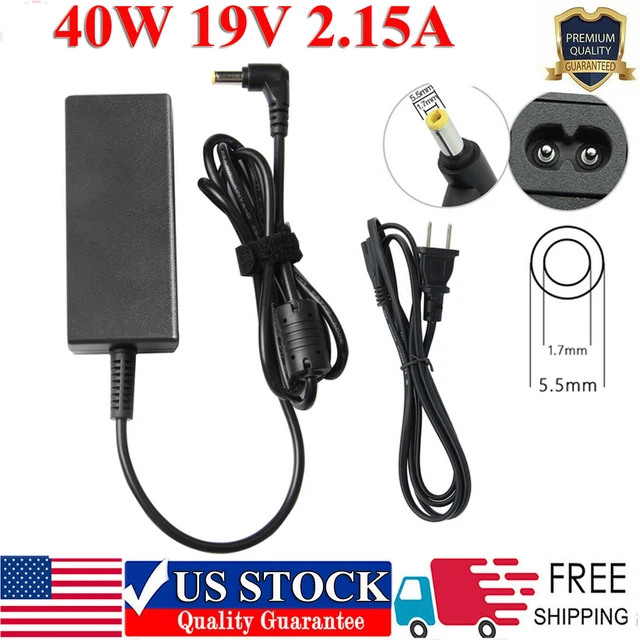 40W 19V 2.15A AC Laptop Adapter Charger For Acer Aspire One 722 725 756 522 533